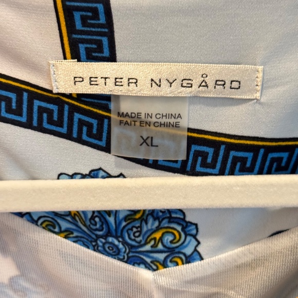 Peter Nygard Woman's XL Blue Art Design Dress - Picture 12 of 15